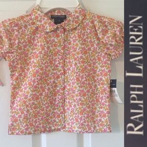 NWT Girl’s Ralph Lauren Floral shirt size 4